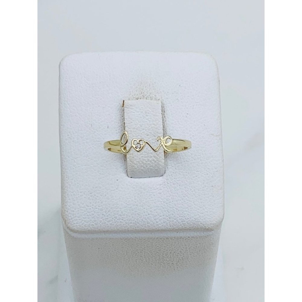 10k Solid Gold Ring Minimalist Stackable Love Siz… - image 1